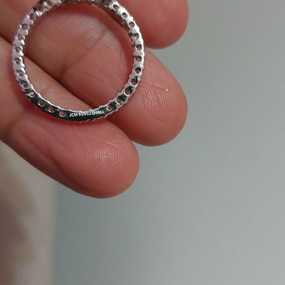 JCM 925 Sterling Silver CZ Cubic Zirconia Crystals Dainty Pendant or Ring - Picture 3 of 6